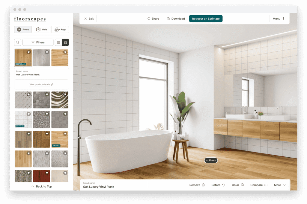Flooring visualizer at Floorscapes